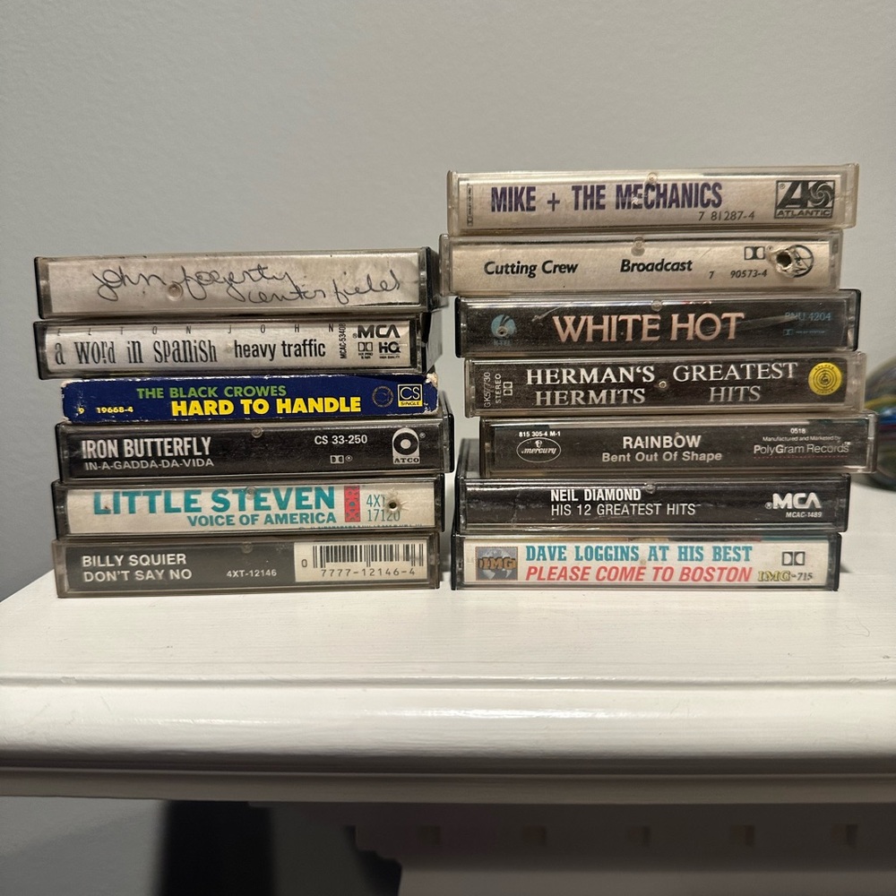 Set of 13 vintage cassette tapes